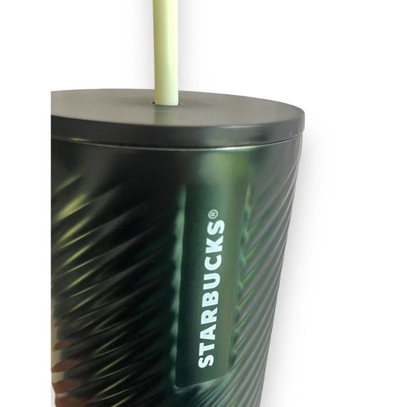 2022 Starbucks Green Swirl Forest Textured Stainless Steel Venti Tumbler 24 oz - Picture 6 of 12